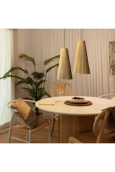 mammoly 2li Takım Rafya Avize, Bohem Avize, Rustik Avize, Jüt Avize, Doğal Avize, Hasır Avize, Bambu Avize