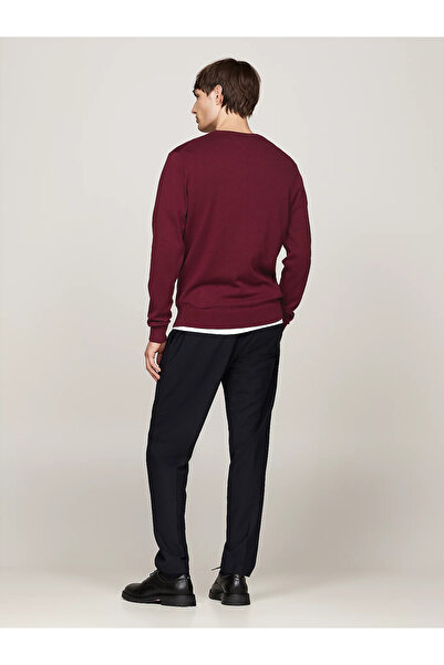 Tommy Hilfiger Erkek Marka Logolu Uzun Kollu Rahat Mor Kazak MW0MW14748-VLP