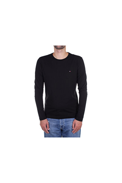 Tommy Hilfiger MW0MW10804 ΜΠΛΟΥΖΑ ΜΑΚΡΥΜΑΝΙΚΗ ΕΛΑΣΤΙΚΗ SLIM FIT ΜΑΥΡΗ