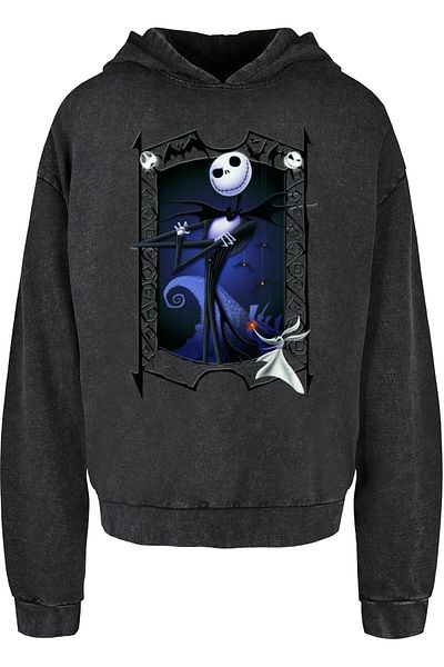 ABSOLUTE CULT Nightmare Before Christmas - Übergroßer Kapuzenpullover mit Acid-Waschung von Pumpkin King