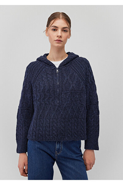 Mavi Yarı Fermuarlı Lacivert Kazak Loose Fit / Bol Rahat Kesim 1710578-82454