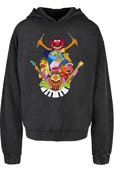 ABSOLUTE CULT Muppets – Dr. Teeth und The Electric Mayhem – Übergroßer Kapuzenpullover mit Acid-Waschung
