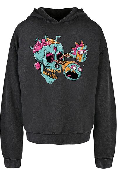 ABSOLUTE CULT Rick And Morty - Übergroßer Kapuzenpullover mit Augapfel-Totenkopf und Acid-Waschung