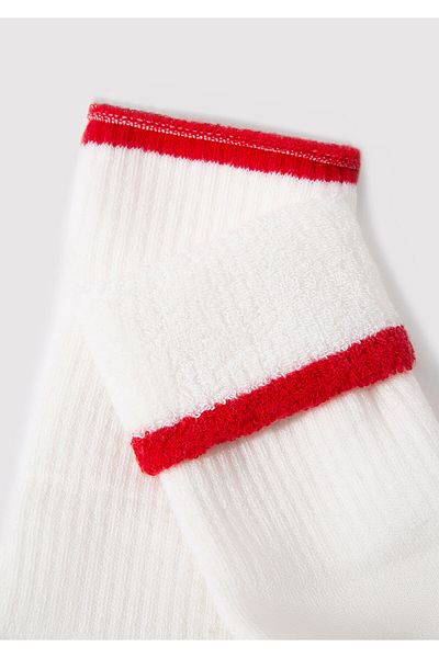 Mavi Ecrufarbene Stiefelsocken mit Streifendetail 1912753 -70007