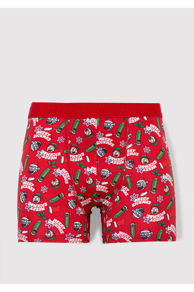 Mavi Yılbaşı Temalı Baskılı Boxer 0911246-32421