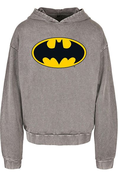 ABSOLUTE CULT Dc Originals - Batman Logo Acid Washed Oversized Hoody