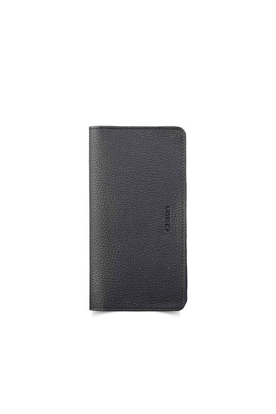 GUARD Genuine Leather Unisex Black Portfolio Wallet with Phone Port - Grd 241116 Wt808