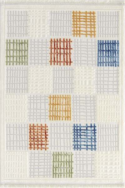 evdeco Pera 7808 Multi Yumuşak Bukle Kabartmalı Salon Halısı Çocuk Odası Halısı Koridor Halısı Yolluk