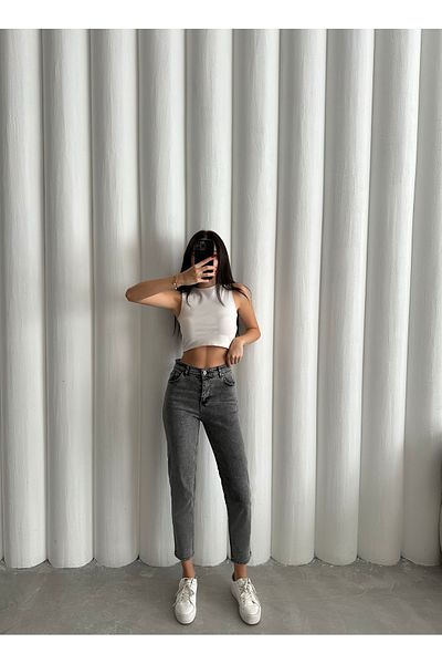 Butik Mom Jeans Lycra Trousers
