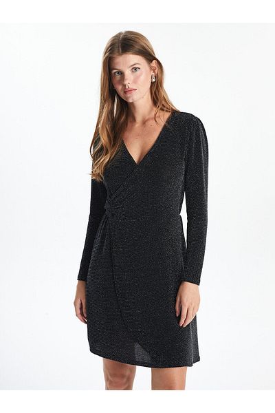 LC Waikiki Rochie de damă LCW cu decolteu dublu cu aspect strălucitor