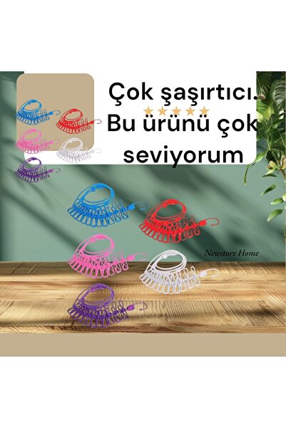 NEWSTORE HOME Taşınabilir Elastik Mandallı Çamaşır Ipi