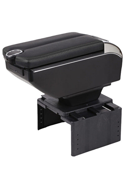 Techmaster 6 USB li Her Araca Uygun Universal Kolçak Kol Dayama Çift Açılır Siyah