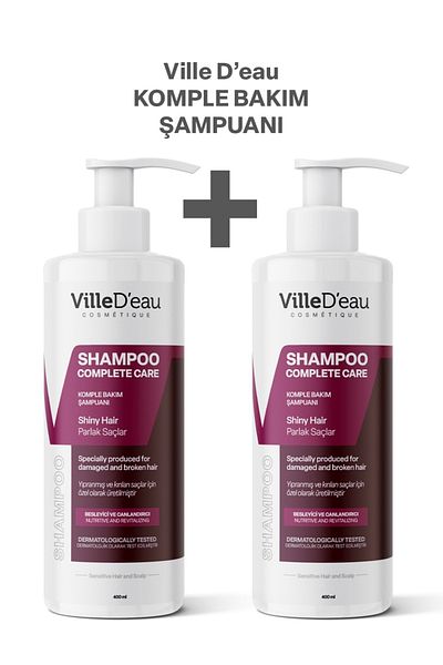 VilleD'eau 2 Pieces Complete Care Shampoo Special Anti-Hair Loss for Oily, Dyed, Damaged Hair 400 ml Unisex