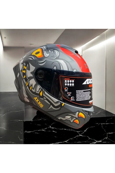 AXXIS DRAKEN S DINOTOON B5 MATT RED + 990 TL Değerindeki Füme Vizör Yanında Hediye