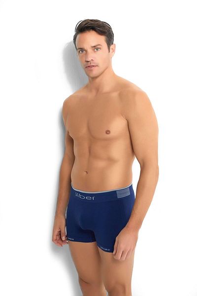 Jiber Ανδρικό μπόξερ χωρίς ραφή από μικροΐνες Navy Blue - 276
