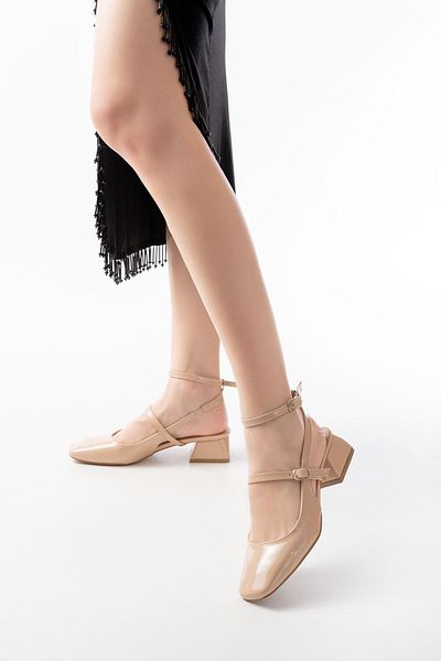 Aymood ST-003 Nut Patent Leather Daily Pantofi cu toc de 4 cm