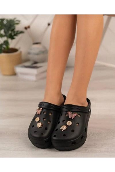 Sonimix Black Color Buckle Massage Sole Orthopedic High Sized Hospital Cook Nurse Doctor Slippers