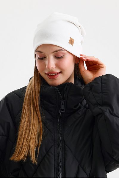 Butikgiz White Thermal 100% Cotton Soft 2 Style in 1 Beanie Premium Cuts Series