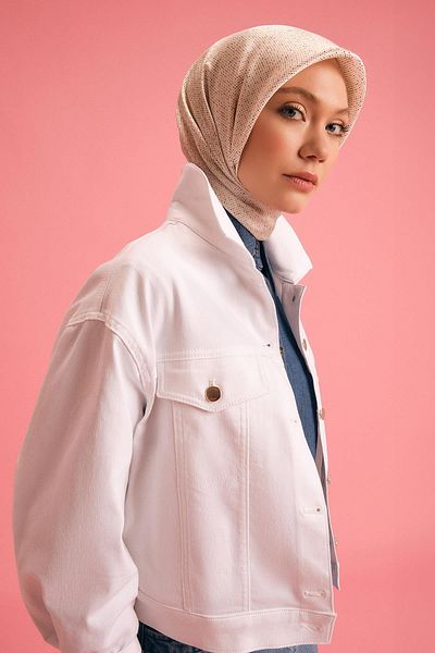Armine Λευκό κοντό τζιν μπουφάν - 24y5405