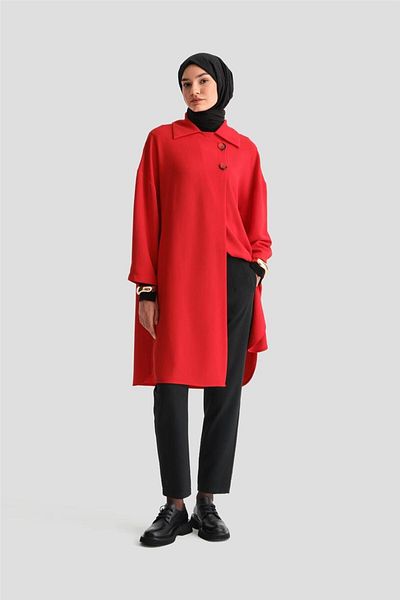Armine 24K5605 Model Red Clothes - Half Lined