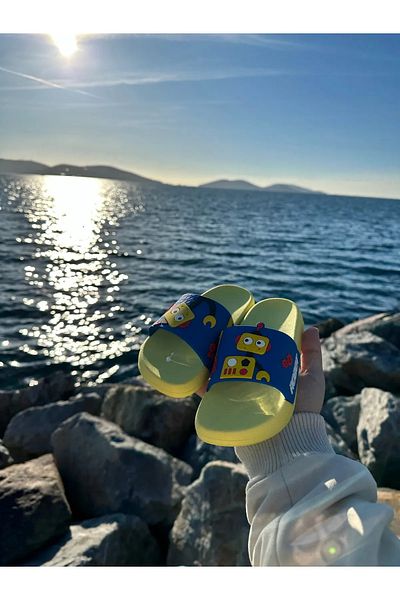 SUNSTEP Summer Boy's Robot Figured Non-Slip Sole Pool Garden Summer Slippers