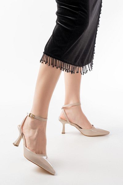 Aymood St-004 Pantofi de zi cu toc de 7 cm din piele lacuita