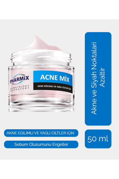 PHARMİX Acne Mix Krem | ACNE EĞİLİMLİ VE YAĞLI CİLTLER İÇİN Sivilce ve siyah ...