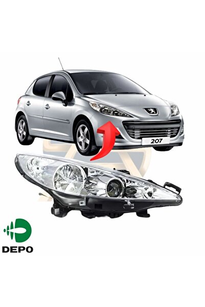 Depo PEUGEOT 207 MERCEKLİ FAR SAĞ 2006-2012 DEPO 550-1140R-LDEMF 620696
