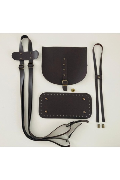 FERİHA HOBİ AKSESUAR طقم حقيبة جلدية محبوكة (مع تفاصيل عتيقة)