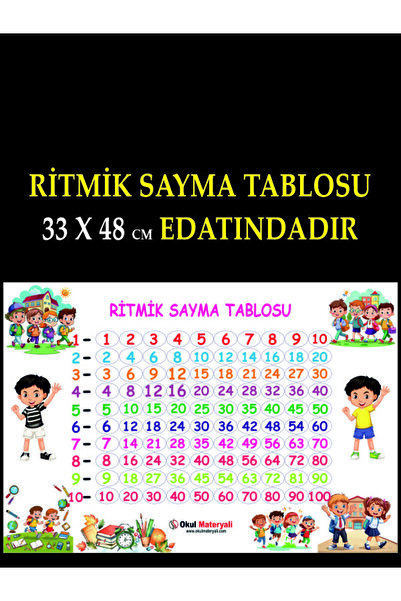 Okul Materyali Ritmik Sayma Tablosu 33X48 EBATINDA