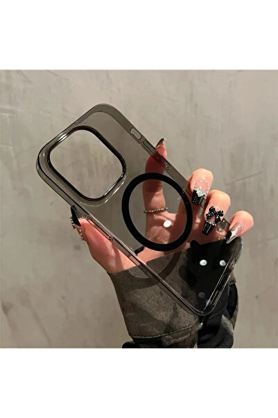 İphone  14 Pro Max uyumlu mika magsafe özellikli şeffaf sararmaz lüx sert kılıf arka kapak
