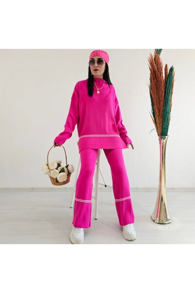 Altı Üstü Butik Πλεκτά Πλεκτά Διπλό Σετ με Πλαϊνές Ρίγες