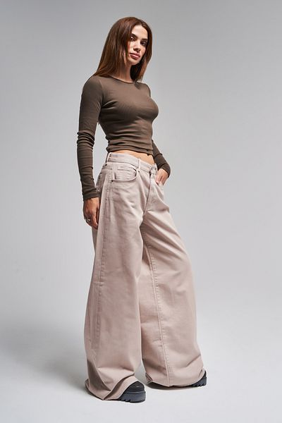 its basic Μπεζ Palazzo Fit Denim - Γυναικείο 7w457 Loose Cut
