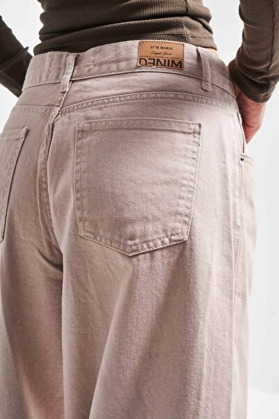 its basic Női bézs színű Hera 7w457 Palazzo Fit laza szabású farmer