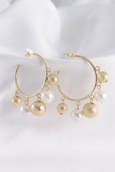 Epilons Brass Gold Color Topcuk Model Hoop Earrings - Tj-Bkp8908 Zenvia-Tg4356