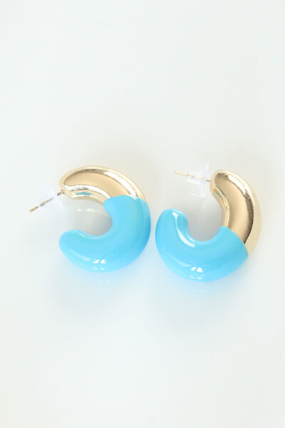 Epilons Ccb Blue Gold Double Color Earrings - Tj-Bkp8876 Zenvia-Tg4356