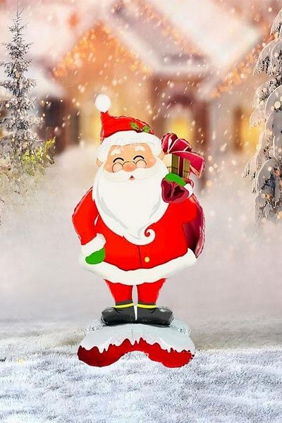 Parti dolabı New Year Santa Claus Standing Foil Balloon New Year Celebration Decor Ornament Balloon 68x120cm