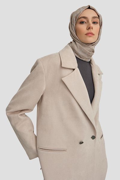 Armine Μπεζ Suede Blazer Jacket - 24k5710