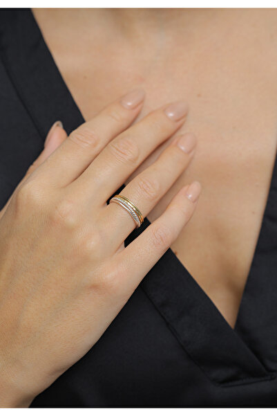 ELLI Dámský prsten Stack set, základní dvoubarevný, ze stříbra 925, pozlacený
