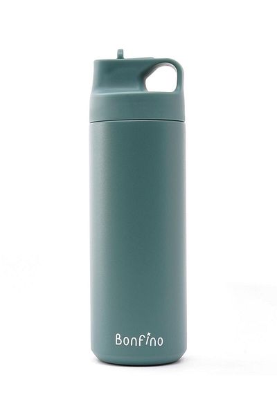 Bonfino Stainless Steel Vacuum Flask,Quality Material, Leakproof, 550mL, 3 Years+ - Dark Green