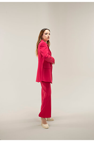 MY COUSİN Kruvaze Vatkalı Astarlı Gümüş Düğme Blazer ceket