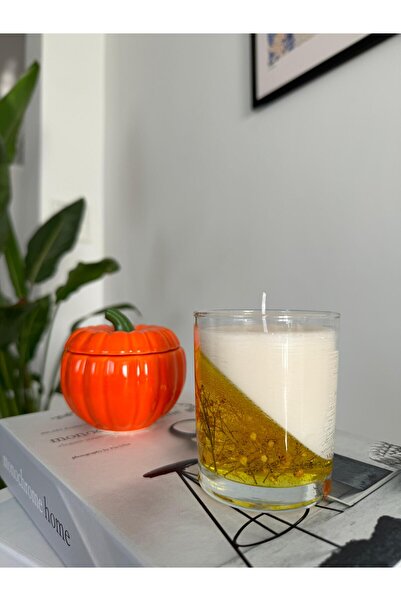 MUM ÇİÇEKLİ JEL MUM Cam bardak 280 ml