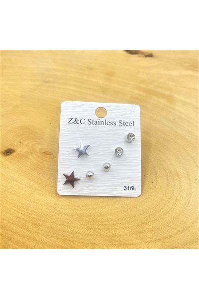 oldskoolbutik Star 6 Steel Earrings