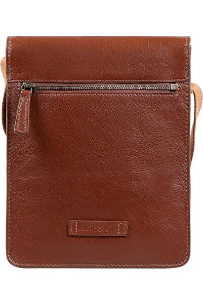 Hidesign Aiden Genuine Leather & Canvas Mini Crossbody Messenger Bag Tan
