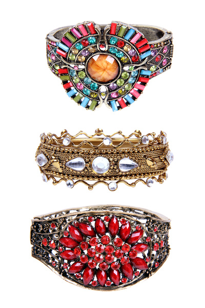 Rouge Renkli Taşlı Kelepçe Bilezik Paketi