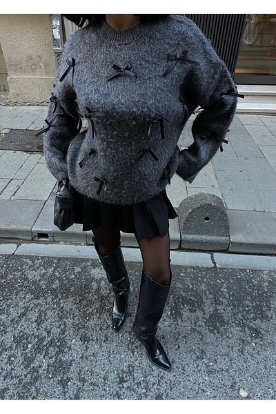 LYMENS Fashion - Acrylic Sweater with Ribbon Detail - for Casual Daily Wear