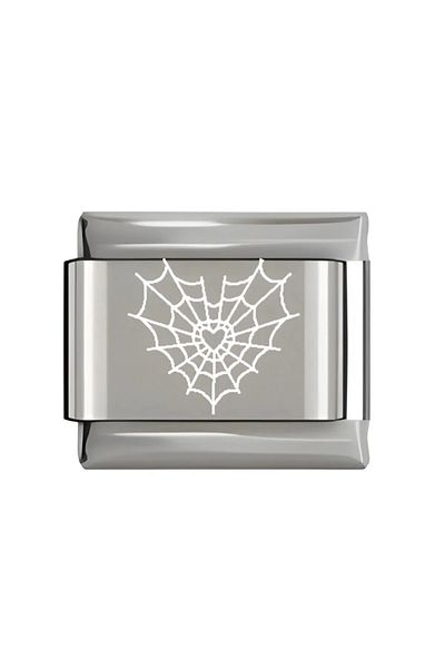 Sepetten Eve Spider Web Heart Model Steel Italian Charm