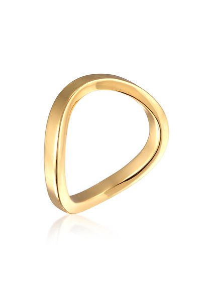 ELLI Ring Ladies Stack Basic Wave Filigree Gold Coloured
