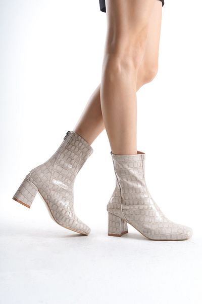 Moda Değirmeni Skin Croco Women's Stretch Boots Bg1171-116-0001