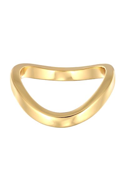 ELLI Ring Ladies Stack Basic Wave Filigree Gold Coloured